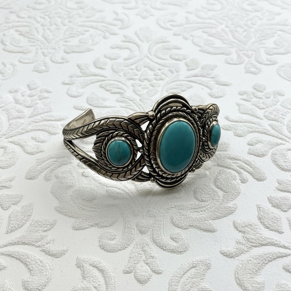 Carolyn Pollack Cuff- Sterling silver Turquoise 925 - Picture 7 of 8